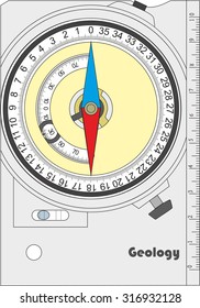 Vector accurate picture of the geological compass.