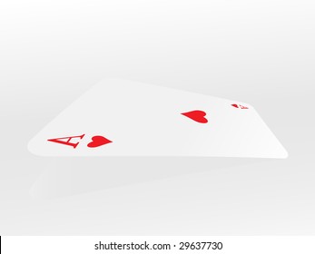 ás vetorial do coração no fundo abstrato da carta de jogo