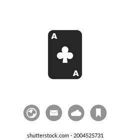 Vector ace playing card vector black simple icon