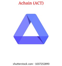 Vector Achain (ACT) digital cryptocurrency logo. Achain (ACT) icon. Vector illustration isolated on white background.