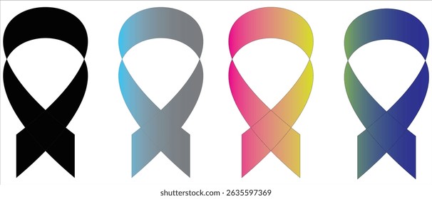 Insignias de logros de Vector en diferentes colores