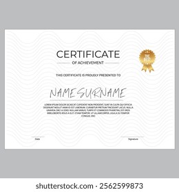 Vector Achievement Certificate Template 4