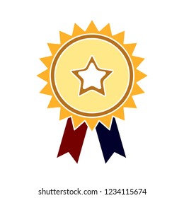vector achievement medal badge isolated vector - competition winning sign symbol . champion reward illustration sign 