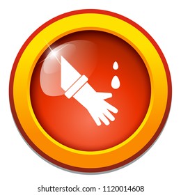 vector acid accident isolated, hand with drops - attention chemical laboratory