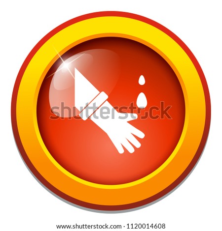 vector acid accident isolated, hand with drops - attention chemical laboratory