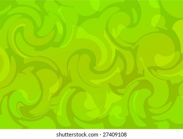 Vector acid. Green curves. Abstract background