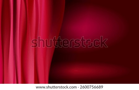 Vector ackground with luxurious red velvet theater curtain, perfect for a movie theater grand opening banner or as a background for award ceremony announcements