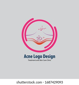 Vektorillustration Akne Logo Design. Schönheitsbehandlung und Hautpflege.