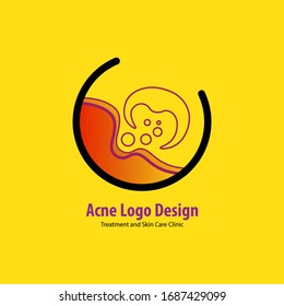 Vector acne logo design. Beauty face treatment and skin care.
