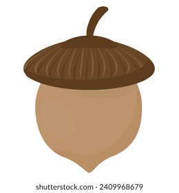 Vector acorn. Flat design. Sutable for apps and animation. 