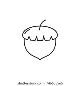 Vector Acorn icon. Farm fruit element. Premium quality graphic design. Signs, outline symbols collection, simple thin line icon for websites, web design, mobile, info graphics icon on white background