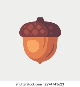 Vector acorn oak nut flat style vector illustration