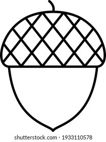 Vector Acorn Outline Icon Design
