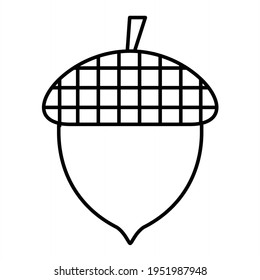 Vector Acorn Outline Icon Design
