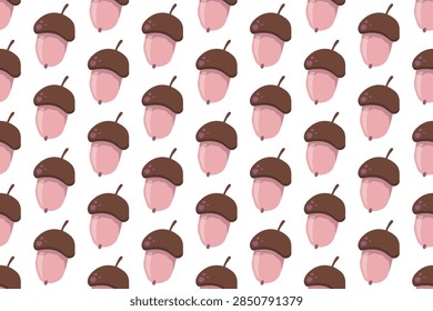 vector Acorn seamless pattern. Suitable for backgrounds, wallpapers, fabrics, textiles, wrapping papers, printed materials, and many more.
