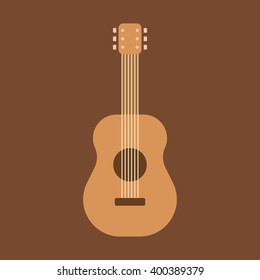 vector acoustic guitar flat design