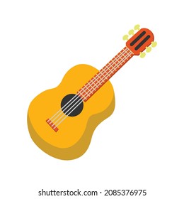 vector of acoustic guitar, flat style illustration