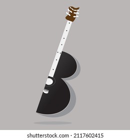 Diseño de iconos de guitarra acústica vectorial