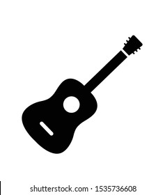 Vector Acoustic Guitar Icon isolated on white