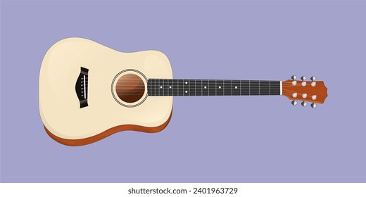 a vector acoustic guitar in landscape position