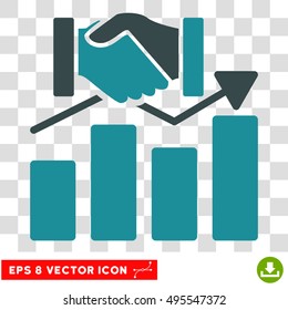 Vector Acquisition Graph EPS vector icon. Illustration style is flat iconic bicolor soft blue symbol on a transparent background.
