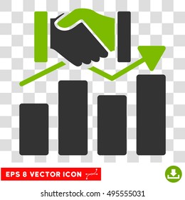 Vector Acquisition Graph EPS vector pictogram. Illustration style is flat iconic bicolor eco green and gray symbol on a transparent background.
