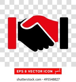 Vector Acquisition Handshake EPS vector pictograph. Illustration style is flat iconic bicolor intensive red and black symbol on a transparent background.