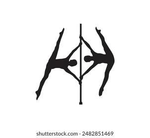 vector acrobatics gymnastics silhouette set  