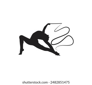 vector acrobatics gymnastics silhouette set  