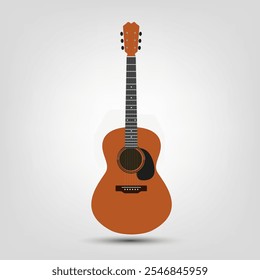 A vector acroustic guitar icons on white background, a musical guitar element is used for singer, brand, stage, concert, and music playing style