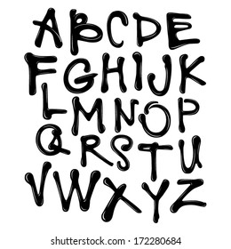 Vector Acrylic Brush Style Hand Drawn Calligraphy Alphabet Typeface Font