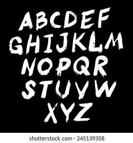 Vektorgrafik-Akrylbrush-Stil handgezeichnet Alphabet-Schriftart