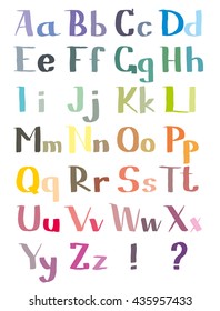 Vector Acrylic Brush Style Hand Drawn Alphabet Font