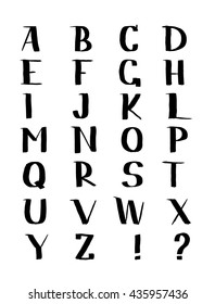 Vector Acrylic Brush Style Hand Drawn Alphabet Font