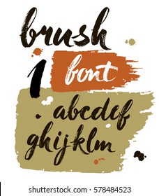 Vector Acrylic Brush Style Hand Drawn Alphabet Font. Calligraphy alphabet on a white background