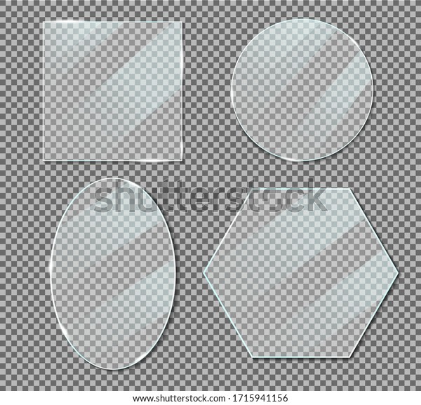 Download Vector Acrylic Glass Plate Mockup Realistic Stock Vector Royalty Free 1715941156