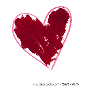 Vector acrylic heart on white background