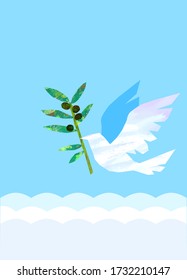 Vector acrylic illustration of peace day. Hand-drawn texture. Portrait background.