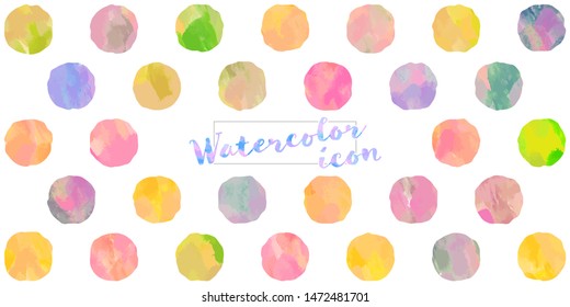 Vector acrylic illustration of round mark. Hand-drawn texture.Design material set.