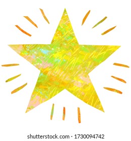 Vector acrylic illustration. A star of the first magnitude. Hand-drawn texture.
