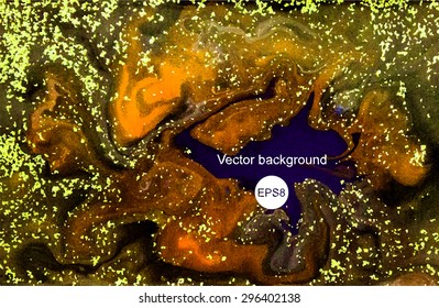 vector acrylic marbled texture with golden shining grit