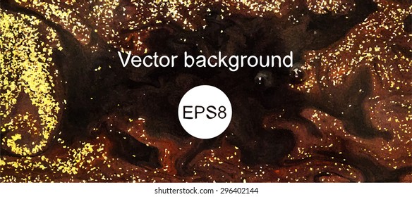 vector acrylic marbled texture with golden shining grit