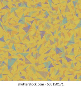 Vector Acstract Colorful Transparent Triangles Seamless Pattern on Orange Background