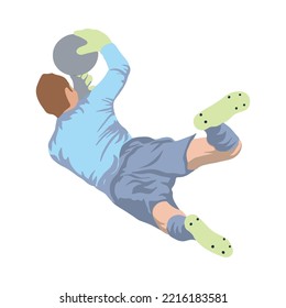 Vector Action Goalkeeper Catching The Ball