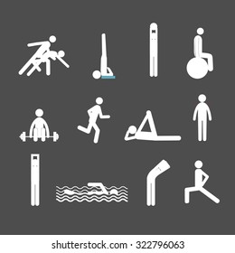 vector active lifestyle stick man set