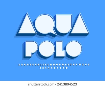 Vector activity icon Water Polo with Cool 3D Font. Creative set of Alphabet Letters and Numbers.