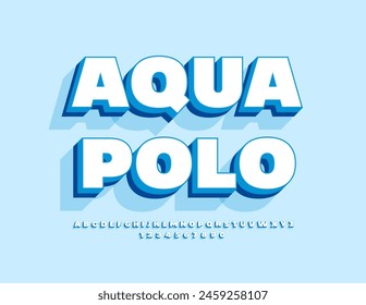 Vektorgrafik Aktivitätslogo Aqua Polo. In: Modern Cool 3D Font. Kreativer Satz von Buchstaben und Zahlen.