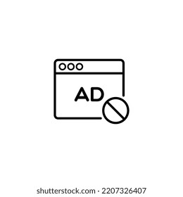 Vector Ad Blocker Icon on White Background