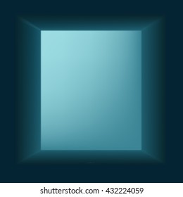 VECTOR AD: Empty square window POS POI Outdoor/Indoor 3D Advertising Display on Isolated white background. Mock-up template ready for design.
