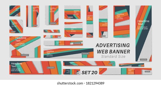 Banner vector y web con tamaño estándar. plantilla de diseño para su promoción